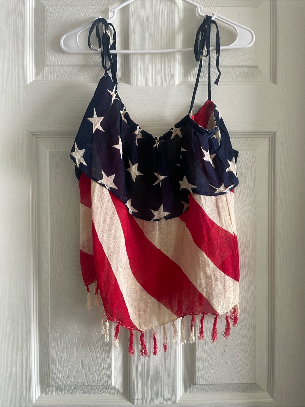 Denim & Supply Ralph Lauren Red, White & Blue Star Fringe Camisole